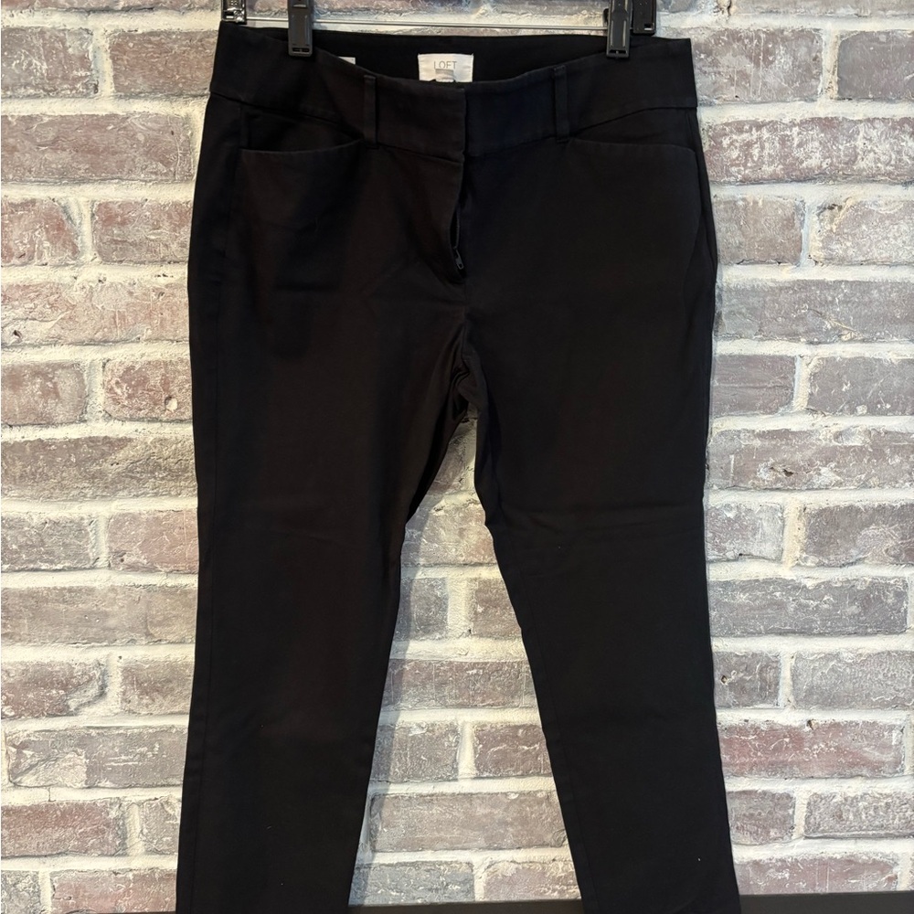 LOFT Skinny Ankle Black Pants Size 8 Petite